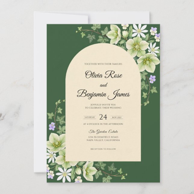 Forest Hunter Vine Wedding Invitation (Front)