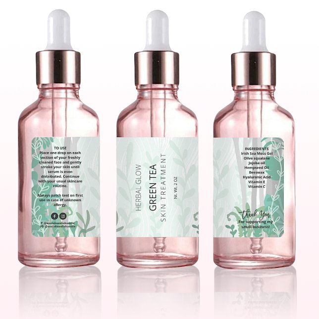 Forest Illustration Dropper Bottle Labels (Creator Uploaded)