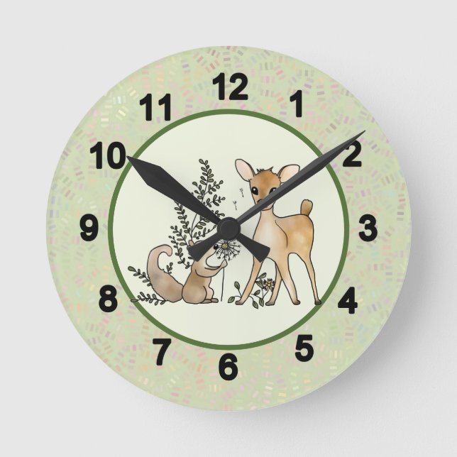 Forest Image Round Wall Clock (Front)
