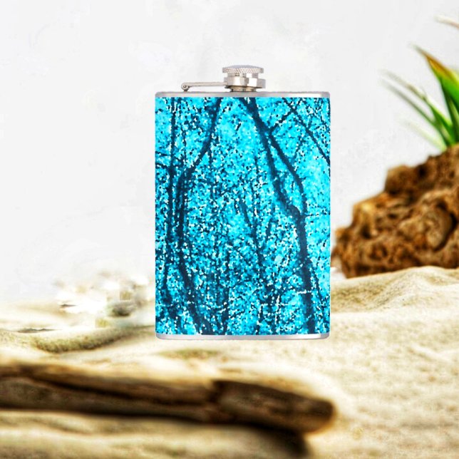 Forest In Azure Hip Flask (Enjoy your vacation, with a refreshing drink, from your Forest In Azure Flask!)