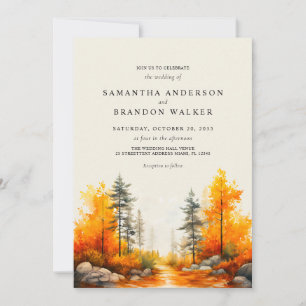 Forest in fall colours wedding Invitation