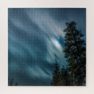 Forest in Moonlight Night Sky Jigsaw Puzzle
