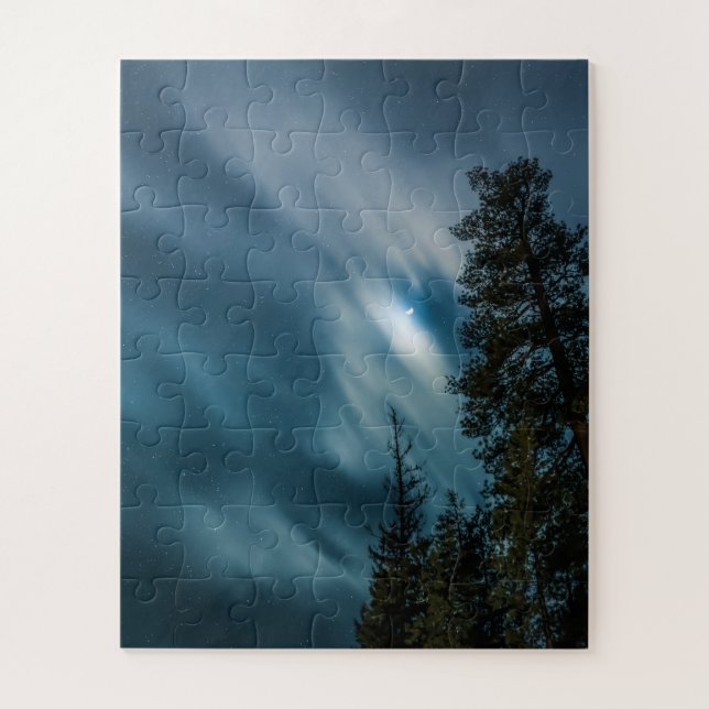 Forest in Moonlight Night Sky Jigsaw Puzzle (Vertical)