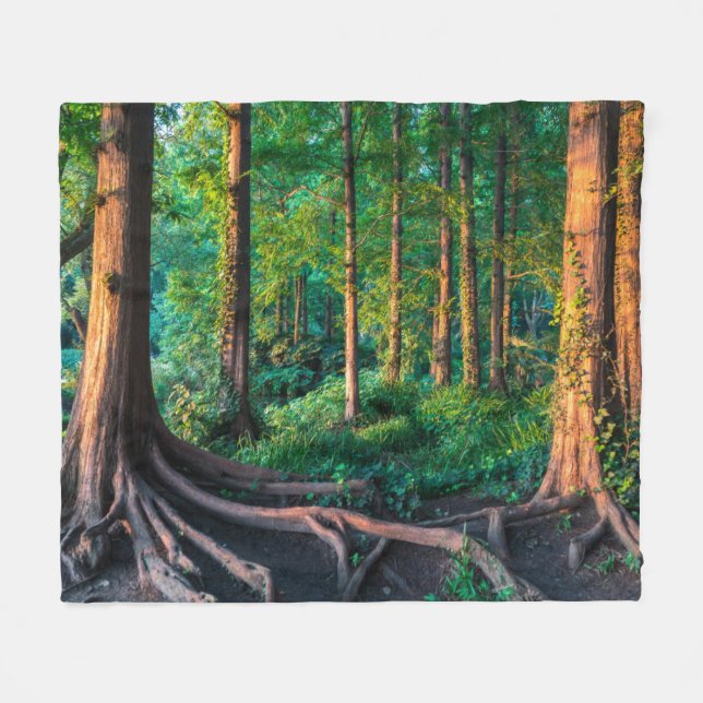 Forest in Summer Fleece Blanket (Front (Horizontal))