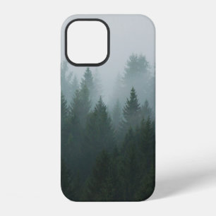 Forest in the morning mist in the mountain. Spruce iPhone 12 Case