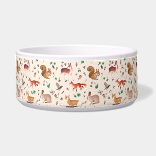 forest in watercolor pattern- bambi, fox, coney,