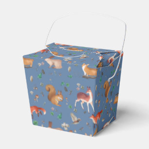 forest in watercolor pattern- bambi, fox, coney, favour box