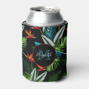 Forest jungle green foliage leaves black can cooler