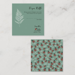 Forest Ladybugs Green Baby Shower Diaper Raffle Enclosure Card