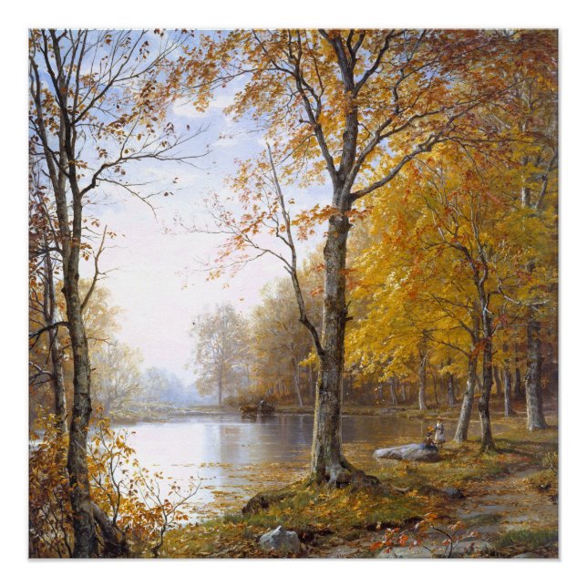 Forest Lake in Automn Poster (Front)