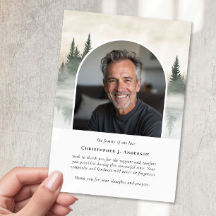 Forest Lake Photo Sympathy Funeral Memorial Thank You Card