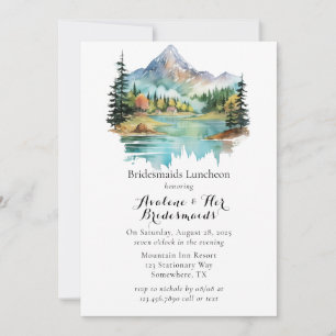 Forest Lakeside Mountain Bridesmaids Luncheon Invitation