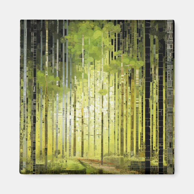 Forest Landscape Art Decor Paint Mosaic  Magnet (Front)
