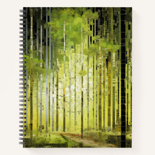 Forest Landscape Art Decor Paint Mosaic  Notebook