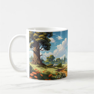Forest Landscape At Summer Season Coffee Mug