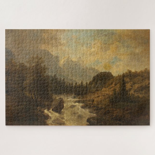 Forest Landscape Scene (by Josef Kriehuber) Jigsaw Puzzle (Horizontal)