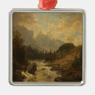 Forest Landscape Scene (by Josef Kriehuber) Metal Ornament
