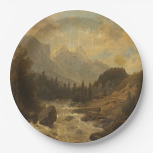 Forest Landscape Scene (by Josef Kriehuber) Paper Plate