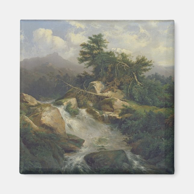 Forest Landscape with Waterfall Magnet (Front)