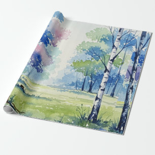 Forest landscape wrapping paper