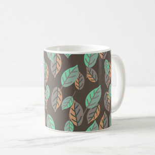 forest leaves coffee mug