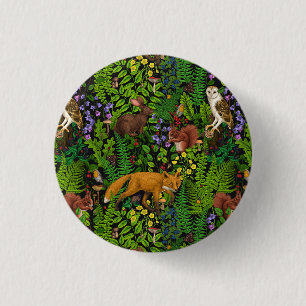 Forest life 3 cm round badge
