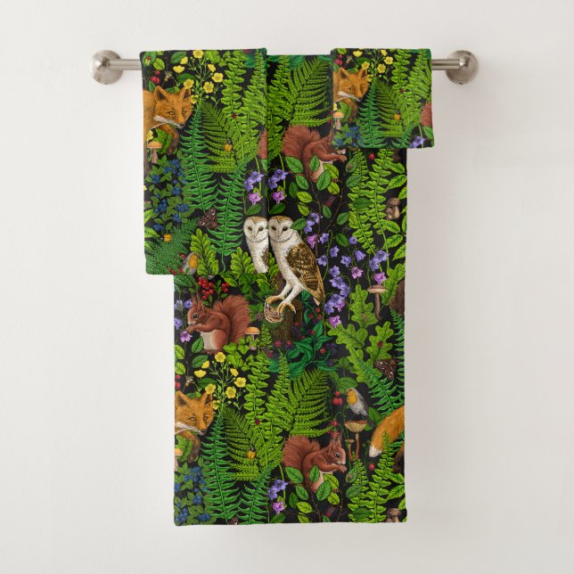 Forest life bath towel set (Insitu)