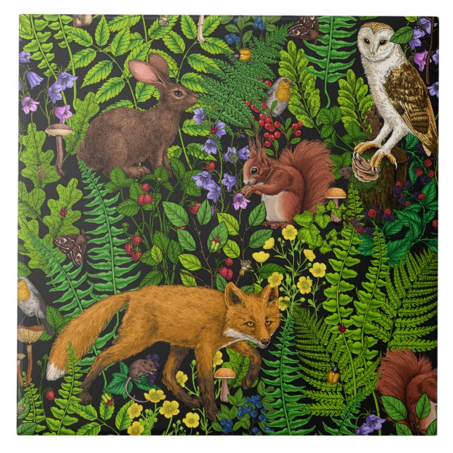 Forest life ceramic tile (Front)