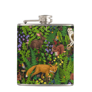 Forest life hip flask