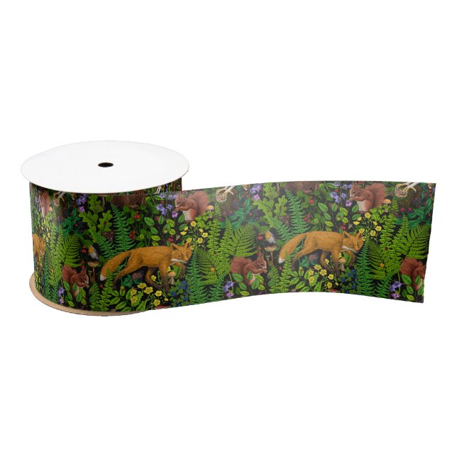 Forest life satin ribbon (Spool)