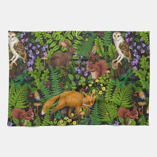 Forest life tea towel (Horizontal)
