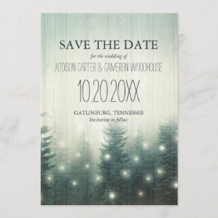 Forest Lights   Rustic Save the Date