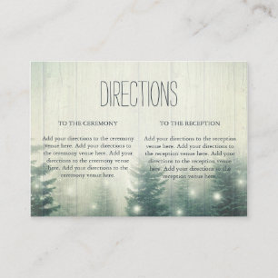 Forest Lights   Rustic Wedding Directions Enclosure Card
