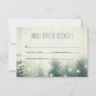 Forest Lights Rustic Wedding RSVP