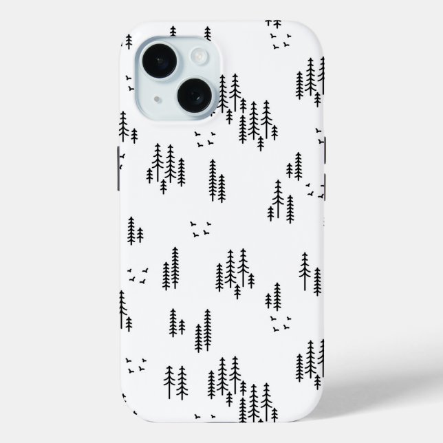 Forest Line Art Pattern Case-Mate iPhone Case (Back)