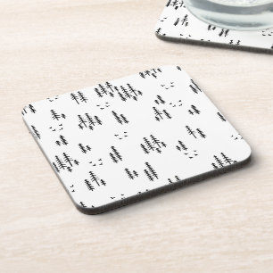 Forest Line Art Pattern Coaster