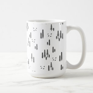 Forest Line Art Pattern Coffee Mug