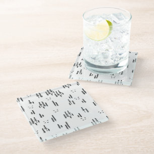 Forest Line Art Pattern Glass Coaster