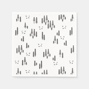 Forest Line Art Pattern Napkin