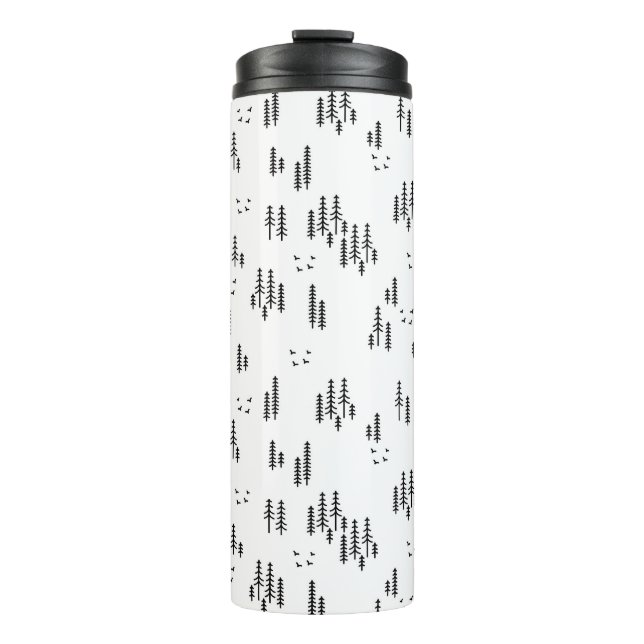 Forest Line Art Pattern Thermal Tumbler (Front)