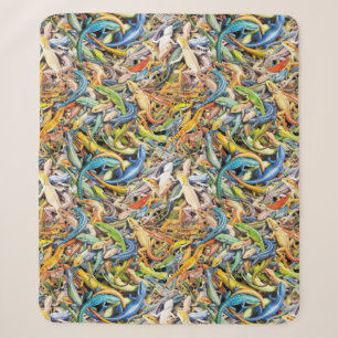 forest lizard clump sherpa blanket