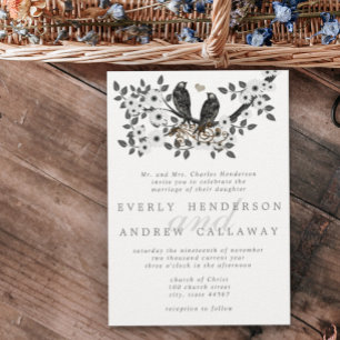 Forest Love Birds Wedding Invitation