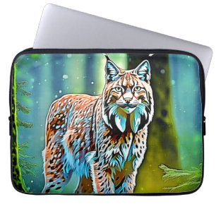 Forest Lynx Gaze Design Laptop Sleeve