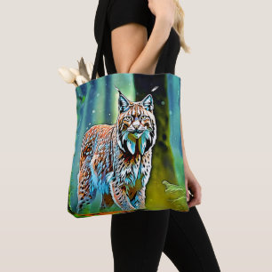 Forest Lynx Gaze Design Tote Bag