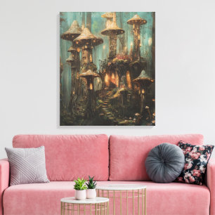 Forest Magic Mushroom Canvas Print