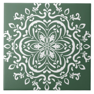 Forest Mandala Ceramic Tile