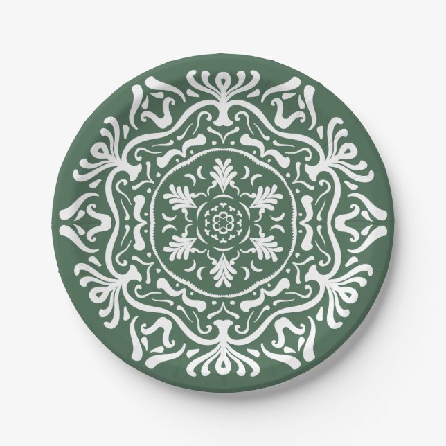 Forest Mandala Paper Plate (Front)