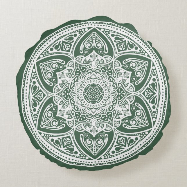 Forest Mandala Round Cushion (Back)