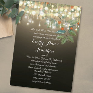 Forest Mason Jar Garland Lighting  Wedding Invites