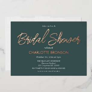 Forest  Minimalist Script Bridal Shower Rose Gold